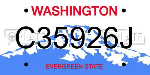 C35926J Washington License Plate