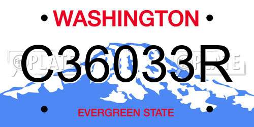 C36033R Washington License Plate