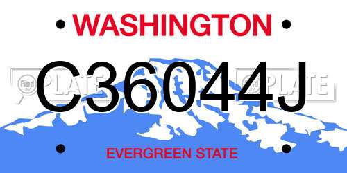 C36044J Washington License Plate