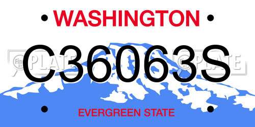 C36063S Washington License Plate
