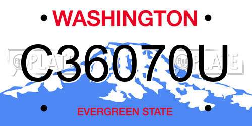 C36070U Washington License Plate