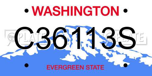 C36113S Washington License Plate