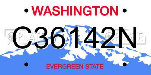 C36142N Washington License Plate