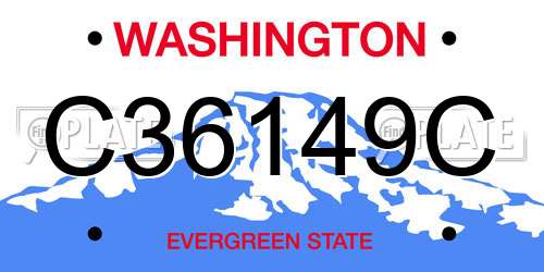 C36149C Washington License Plate