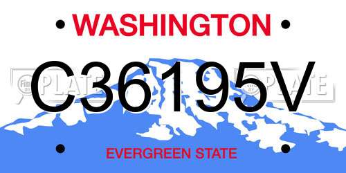 C36195V Washington License Plate