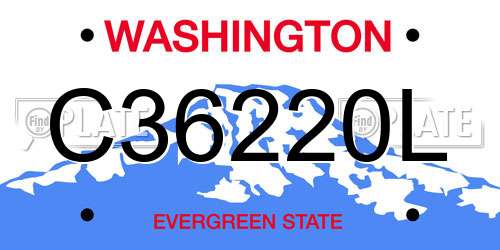 C36220L Washington License Plate