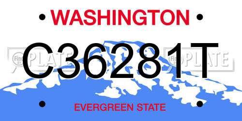 C36281T Washington License Plate