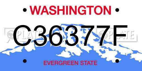 C36377F Washington License Plate