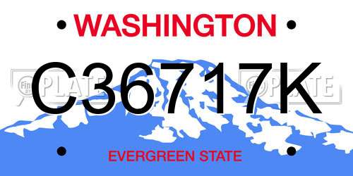 C36717K Washington License Plate