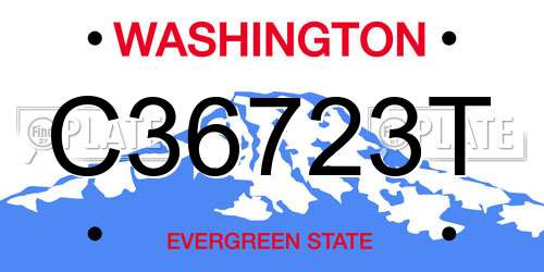 C36723T Washington License Plate