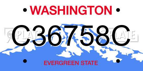 C36758C Washington License Plate