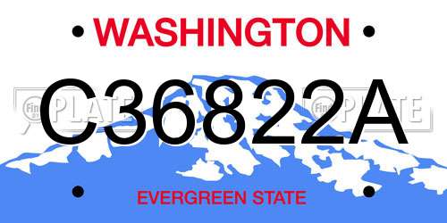 C36822A Washington License Plate