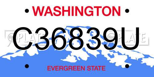 C36839U Washington License Plate