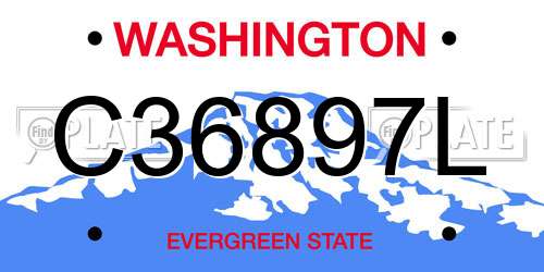 C36897L Washington License Plate