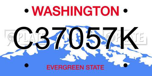C37057K Washington License Plate