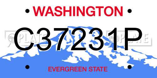 C37231P Washington License Plate