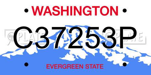 C37253P Washington License Plate