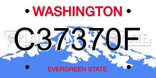 C37370F Washington License Plate