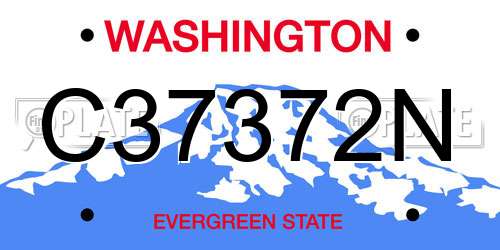 C37372N Washington License Plate