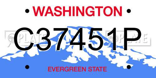 C37451P Washington License Plate