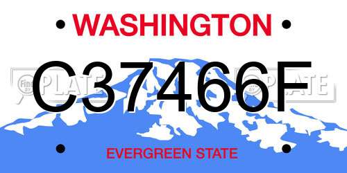 C37466F Washington License Plate