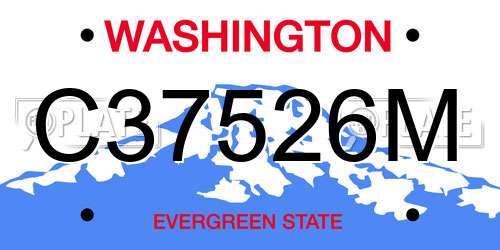 C37526M Washington License Plate