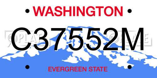 C37552M Washington License Plate