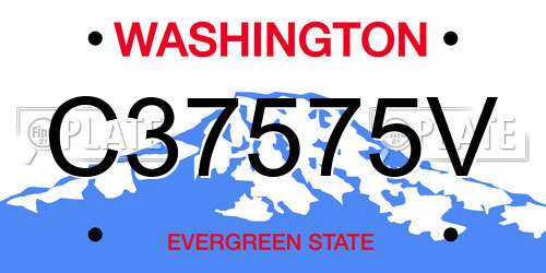 C37575V Washington License Plate