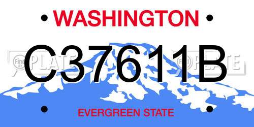 C37611B Washington License Plate
