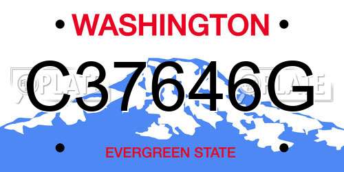 C37646G Washington License Plate