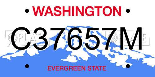 C37657M Washington License Plate