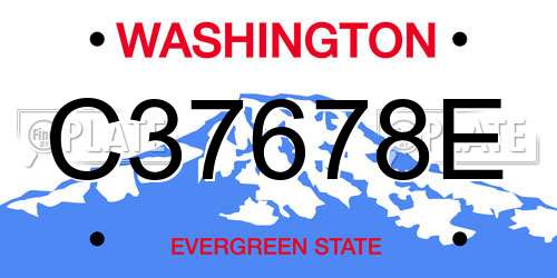 C37678E Washington License Plate