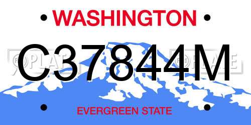 C37844M Washington License Plate