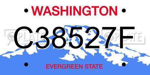 C38527F Washington License Plate