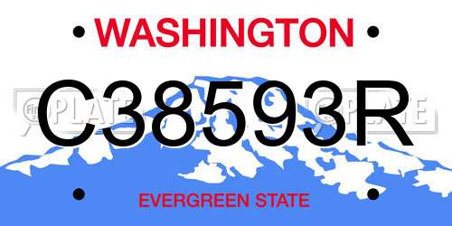 C38593R Washington License Plate