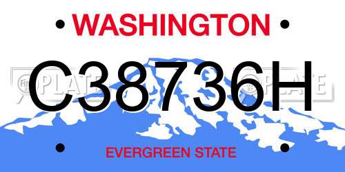 C38736H Washington License Plate