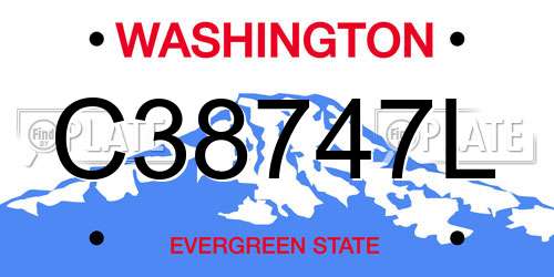 C38747L Washington License Plate