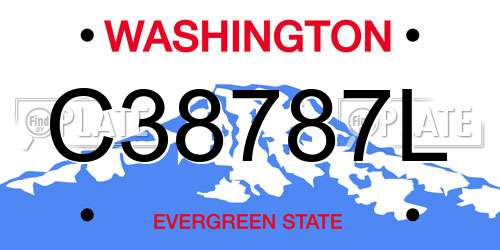 C38787L Washington License Plate