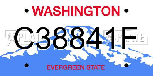C38841F Washington License Plate