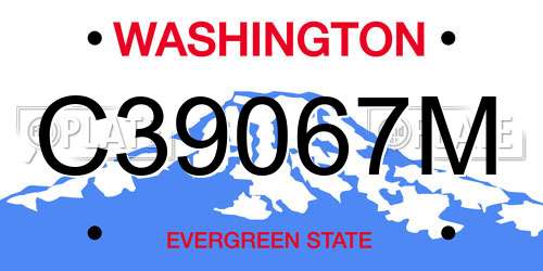C39067M Washington License Plate