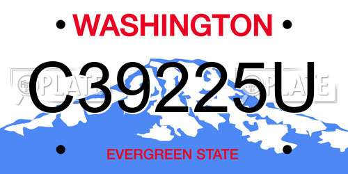 C39225U Washington License Plate