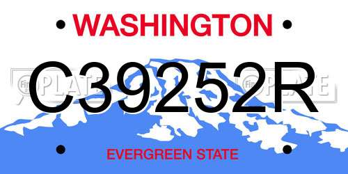 C39252R Washington License Plate