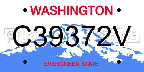 C39372V Washington License Plate