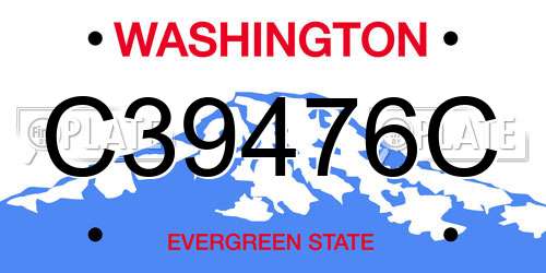 C39476C Washington License Plate