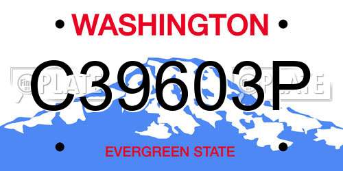 C39603P Washington License Plate