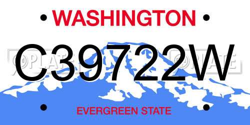 C39722W Washington License Plate