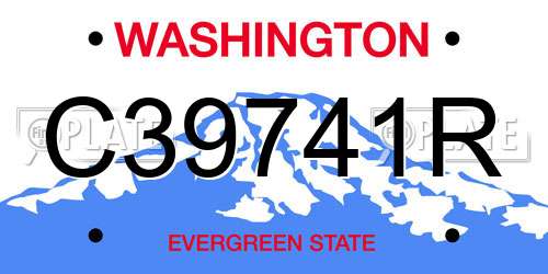 C39741R Washington License Plate
