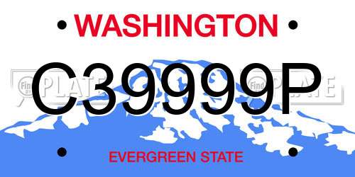 C39999P Washington License Plate