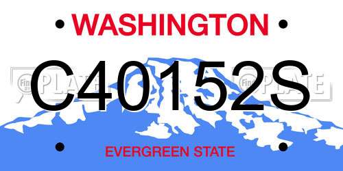 C40152S Washington License Plate