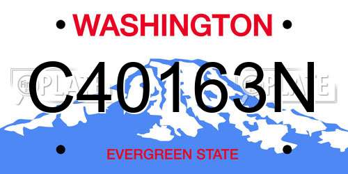 C40163N Washington License Plate